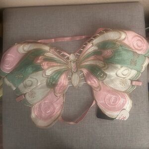 ROMWE Butterfly Embroidered Bralette in Pink, Green & Cream